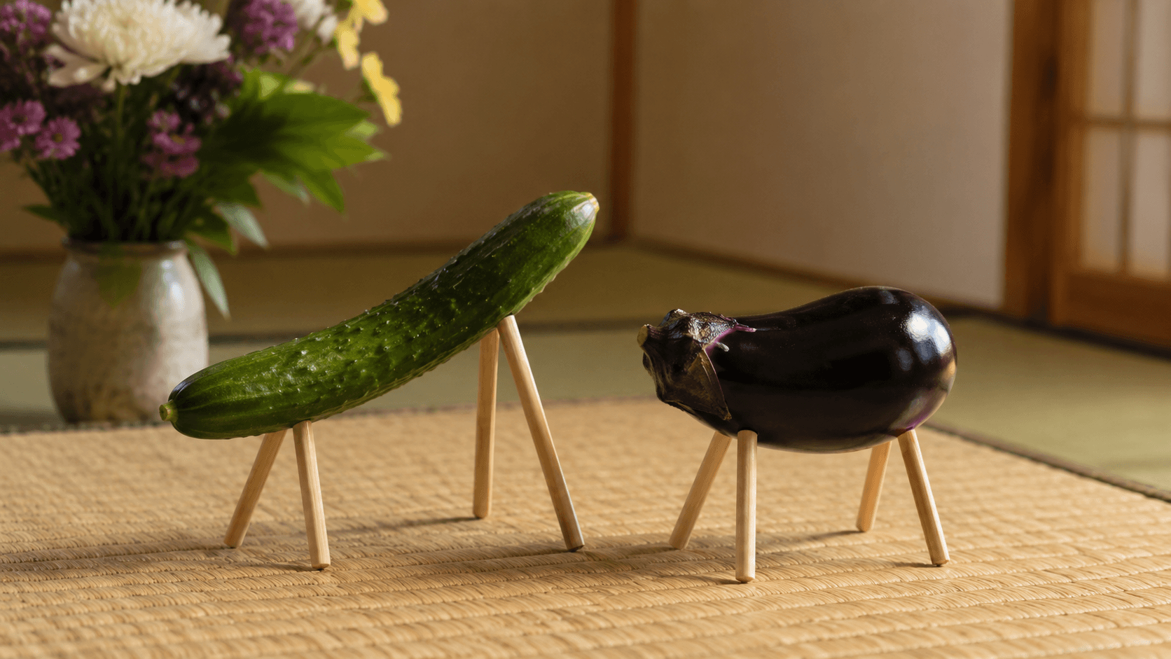 キュウリの馬とナスの牛で作る精霊馬