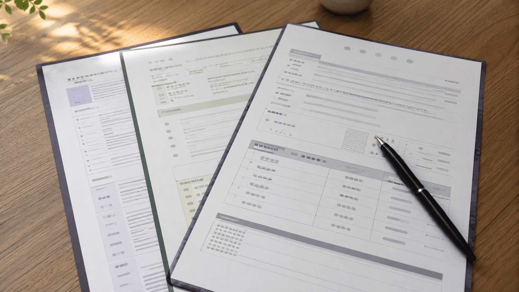 複数の見積書を比較するイメージ